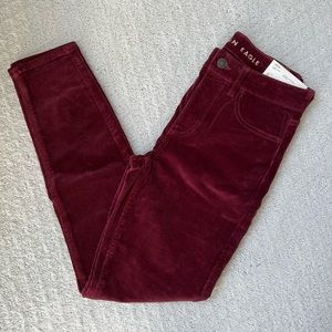 American Eagle Outfitters maroon corduroy Jeggings